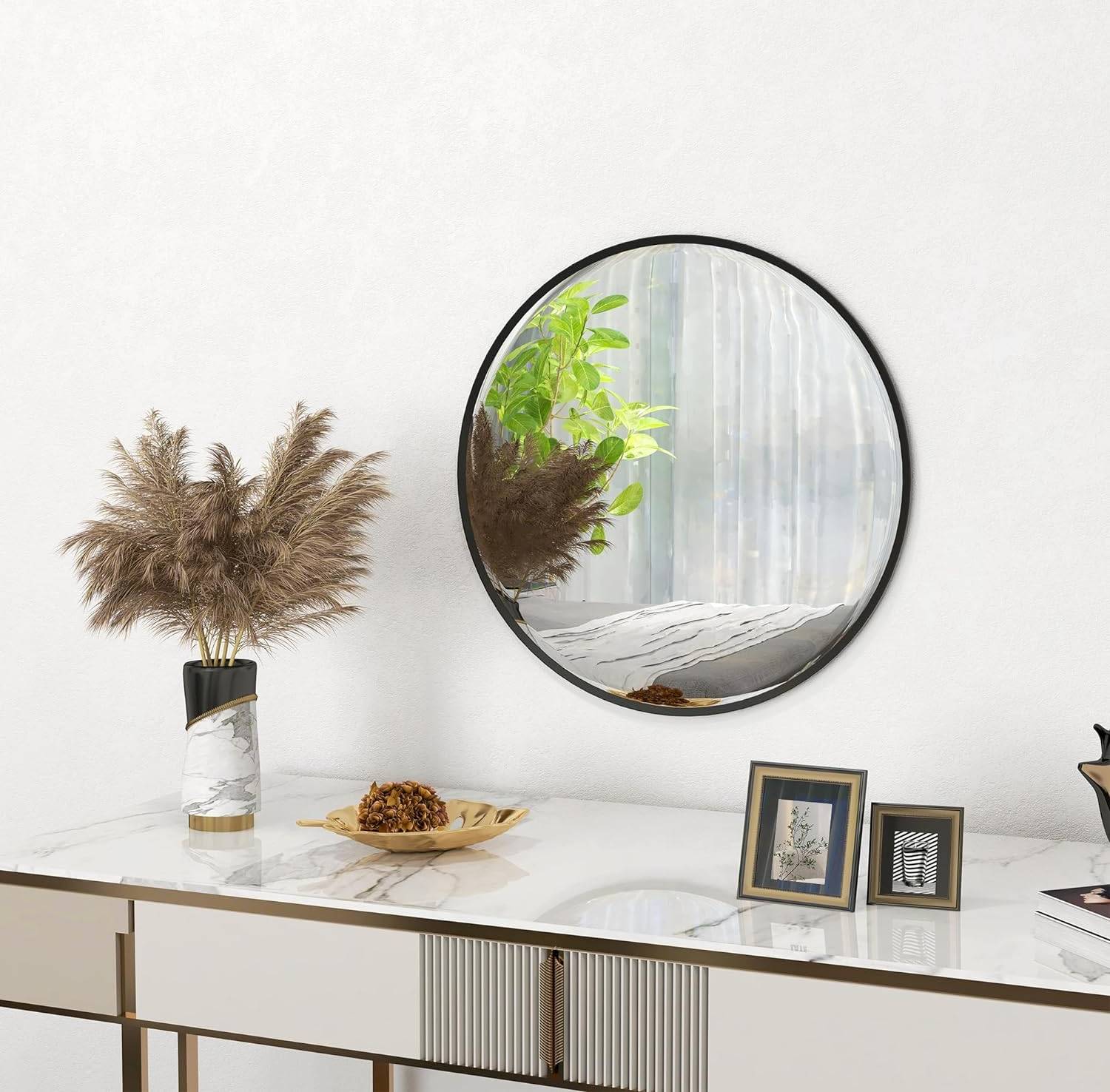 Homcom-Circle-Black-Wall-Mirror-61cm (1)