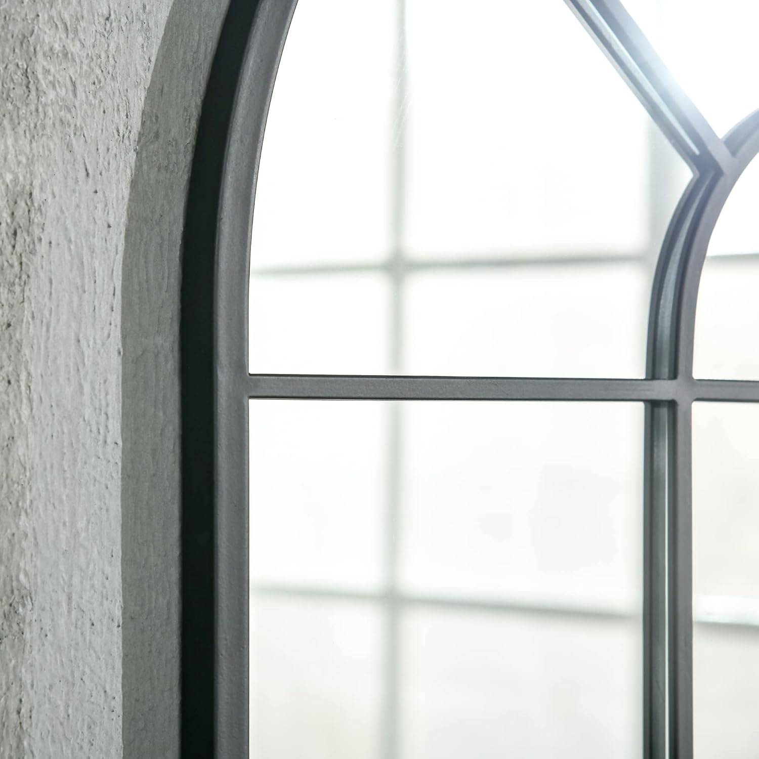 Homcom-Modern-Arched-Window-Black-Wall-Mirror-60x91cm (3)